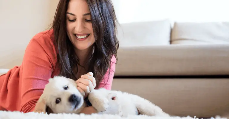 Woman with her Puppy